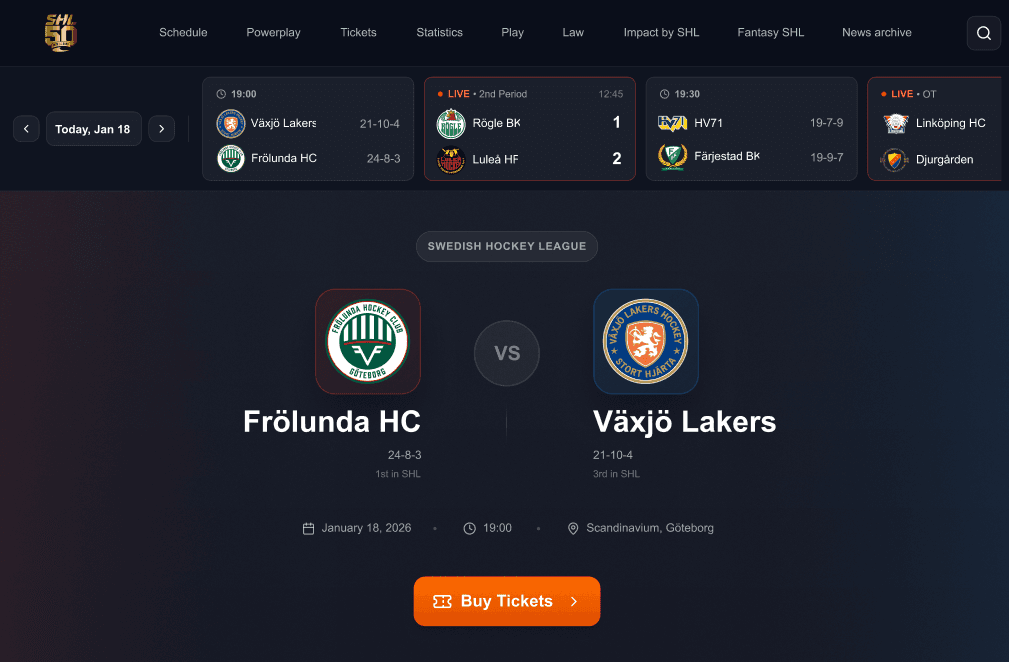 Redesign of SHL Game Center